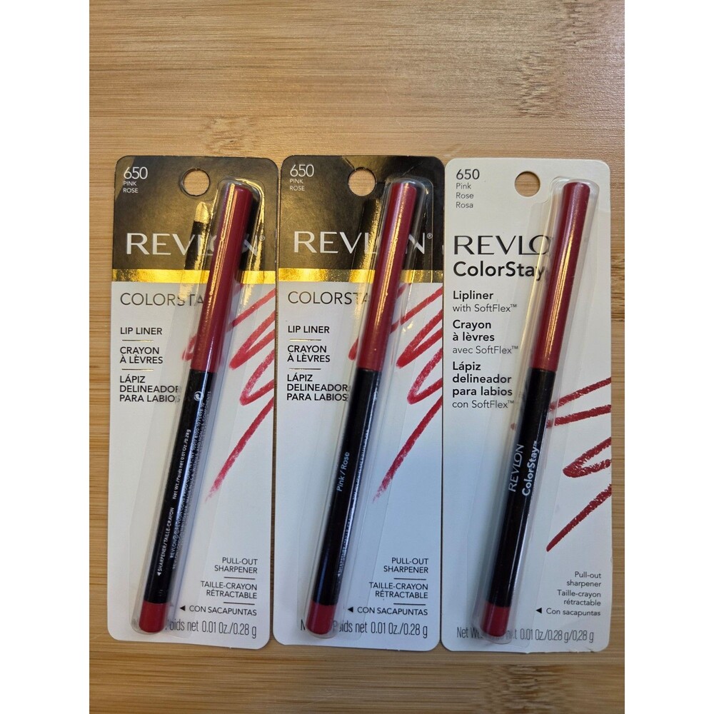 Revlon Colorstay lipliner 650 pink rose bundle three (3)